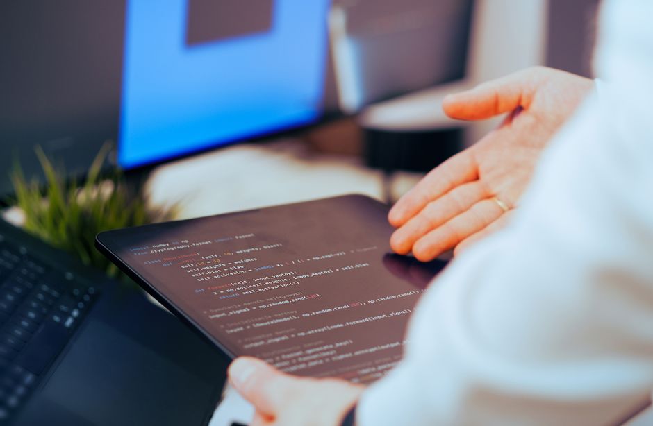 A split image showing multiple computer and tablet screens displaying different AI tools like Gemini and ChatGPT, alongside traditional search engine results, illustrating the process of cross-referencing information.