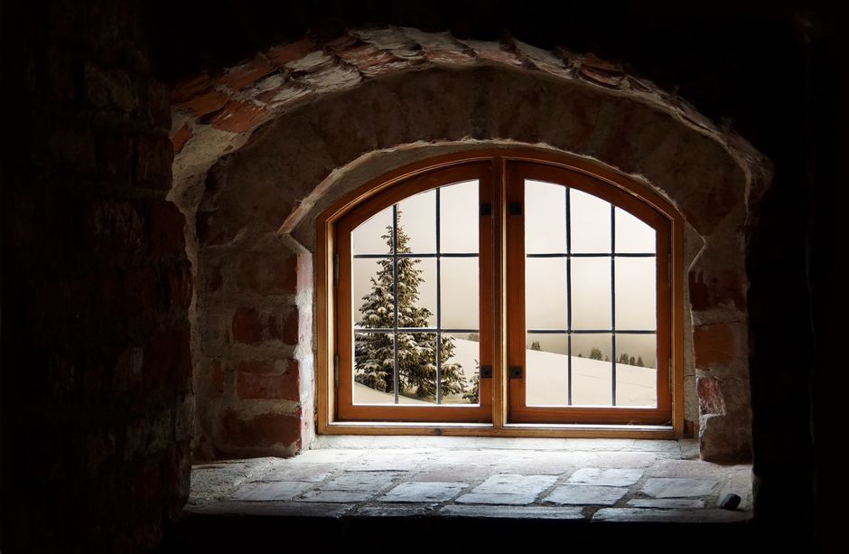 An interior shot of an old stone house with very thick walls, illustrating the challenge for Wi-Fi signals.