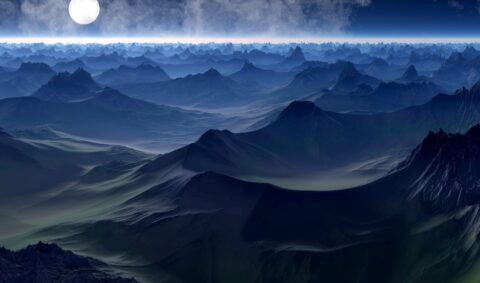 A stunning, colorful, and peaceful digital landscape from a fantasy game, showcasing rolling hills, ancient ruins, and a vibrant sky, suggesting a world meant for exploration.